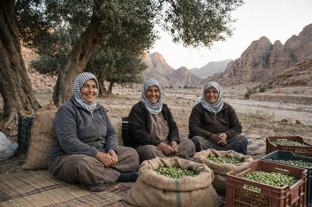 Women sorting olives in Sinai